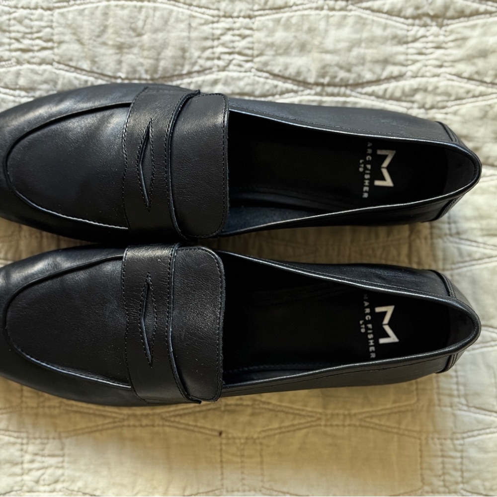 Marc Fisher Black Leather Loafers - Picture 2 of 5